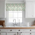 thumbnail image 3 of Spring Roses Botanical Valance Curtains for Kitchen/Living Room/Bathroom/Bedroom Window, Rod Pocket Small Topper Half Short Window Curtains Voile Sheer Scarf, Farmhouse Floral Green 42"x12", 3 of 8