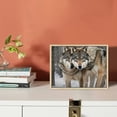 thumbnail image 3 of Nawypu Wolves Framed Wall Art Decor: Modern Wildlife Wooden Painting Rustic Wolf Natural Landscape Picture Wild Animal Artwork Small Size for Bedroom Kitchen, 3 of 4