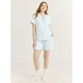 thumbnail image 2 of Joyspun Women's Dreamy Soft Collection Notch Collar Top and Shorts Pajama Set, 2-Piece, Sizes XS-3X, 2 of 7