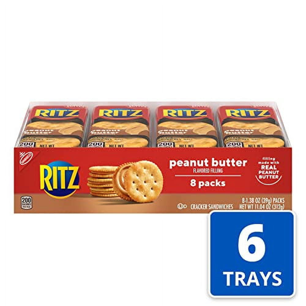 RITZ Peanut Butter Sandwich Crackers, 48 Snack Packs (6 Boxes)