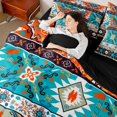 thumbnail image 4 of jejeloiu Southwestern Aztec Geometric 7 Pieces Bedding Comforter Set,Abstract Boho Flower Full Bedding Set For Girls Boys Reversible, 4 of 8