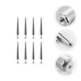 thumbnail image 3 of 8pcs Punk Spike Studs Screw Back Metal Rivets for Leather Craft DIY Projects Silver Alloy, 3 of 8