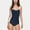 White, variant on Women's Colorblock One Piece Swimsuit with Twist Front Detail Wide Shoulder Straps and Flattering Ruched Sides - White, Large