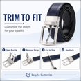 thumbnail image 6 of Men's Reversible Genuine Leather Belt, 1.38" Wide 2-in-1 Dress Belt with 360° Rotating Pin Buckle, Adjustable Business Casual Belt, Blue Brown Coffee, Sizes 33"-43" - TRISJEM, 6 of 7