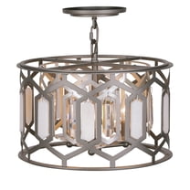 Minka Lavery 3585 Hexly 3 Light 16" Wide Semi-Flush Drum Ceiling Fixture - Coal