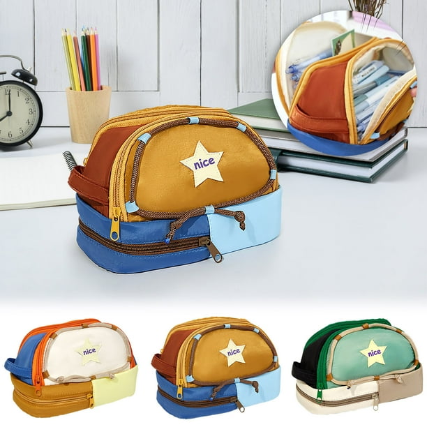 Organizador de estuche de lápices para carpa de gran capacidad | Bolsa de lona con cremallera y correa ajustable | Bolsa de almacenamiento impermeable y duradera de varios compartimentos | Portátil