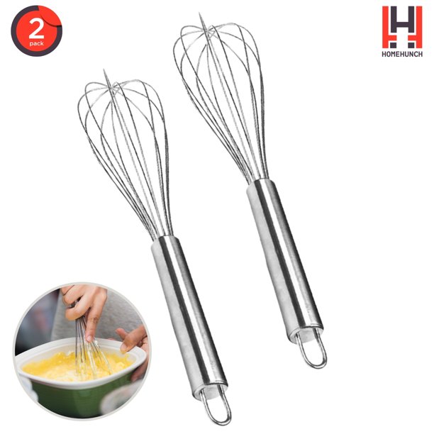 HomeHunch 2 Pack Metal Whisk Stainless Steel Metal Whisks For Cooking Wisk