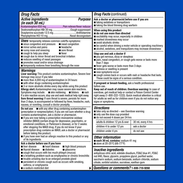 Equate Nighttime Severe Cold And Flu Relief, Max Strength,