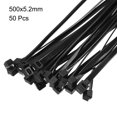 thumbnail image 2 of Unique Bargains Nylon Cable Ties 20-Inch Self-Locking Zip Ties 0.2-Inch Width Black 50pcs, 2 of 2