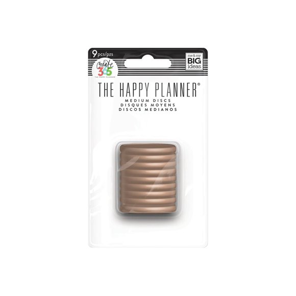 The Happy Planner - Disque d'Expansion pour Classeur - Moyen - Or rose (Lot de 9)