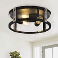 thumbnail image 1 of Aiwen 3 Lights Industrial Ceiling Light Classic Black Light Fixture With Glass Shade, 1 of 9