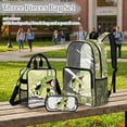 thumbnail image 2 of Kuiaobaty 3 Piece Clear Backpack and Lunch Bag Set for Boys 8-12 Hole Dinosaur Print Backpack and Pencil Case See Through PVC Bookbag with Lunch Box for School, 2 of 5