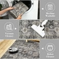 thumbnail image 6 of Hasoo Indoor Washable Area Rug 8' x 10' Geometric Rugs for Living Room Floral Throw Floor Mats Non-Slip Accent Carpet Grey/Brown, 6 of 7