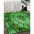 thumbnail image 3 of Ahgly Company Machine Washable Indoor Square Transitional Deep Emerald Green Area Rugs, 5' Square, 3 of 7