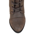 thumbnail image 4 of Forever Camila-48 Women's Lace Up Over The Knee Boots Stacked Block High Heel Side Zipper Thigh High Boots Brown 6, 4 of 5