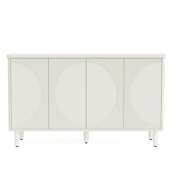 Yardi Yarda 59.4" Sideboard Buffet, White Credenza Storage Cabinet with Doors, White