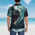 thumbnail image 3 of Lsque Underwater Dinosaur Shark pattern Hawaiian Shirt for Men, Unisex Summer Beach Casual Short Sleeve Button Down Shirts-3X-Large, 3 of 9