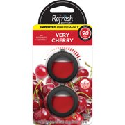 Refresh Your Car Mini Diffuser Car Air Fresheners, Very Cherry Scent, 2 Pack