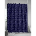 thumbnail image 5 of Fsddascl Navy Blue Floral Shower Curtain Set - 72" x 78" Washable Bathtub Curtain with 12 Hooks, Vintage Farmhouse Abstract Flowers Waterproof Fabric Stall Shower Curtains for Bathroom/Bathtub Décor, 5 of 6