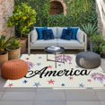 thumbnail image 2 of American Independence Day Outdoor Rug for Patio/Deck/Porch, Non-Slip Large Area Rug 4 x 6 Ft, Retro Fireworks Stars Indoor Outdoor Rugs Washable Area Rugs, Reversible Camping Rug Carpet Runner, 2 of 8