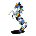 thumbnail image 4 of Figuras de resina Esculturas de animales Obras de arte coleccionables Decoraciones Estatuas de caballos para Rejillas galopantes, 4 of 9
