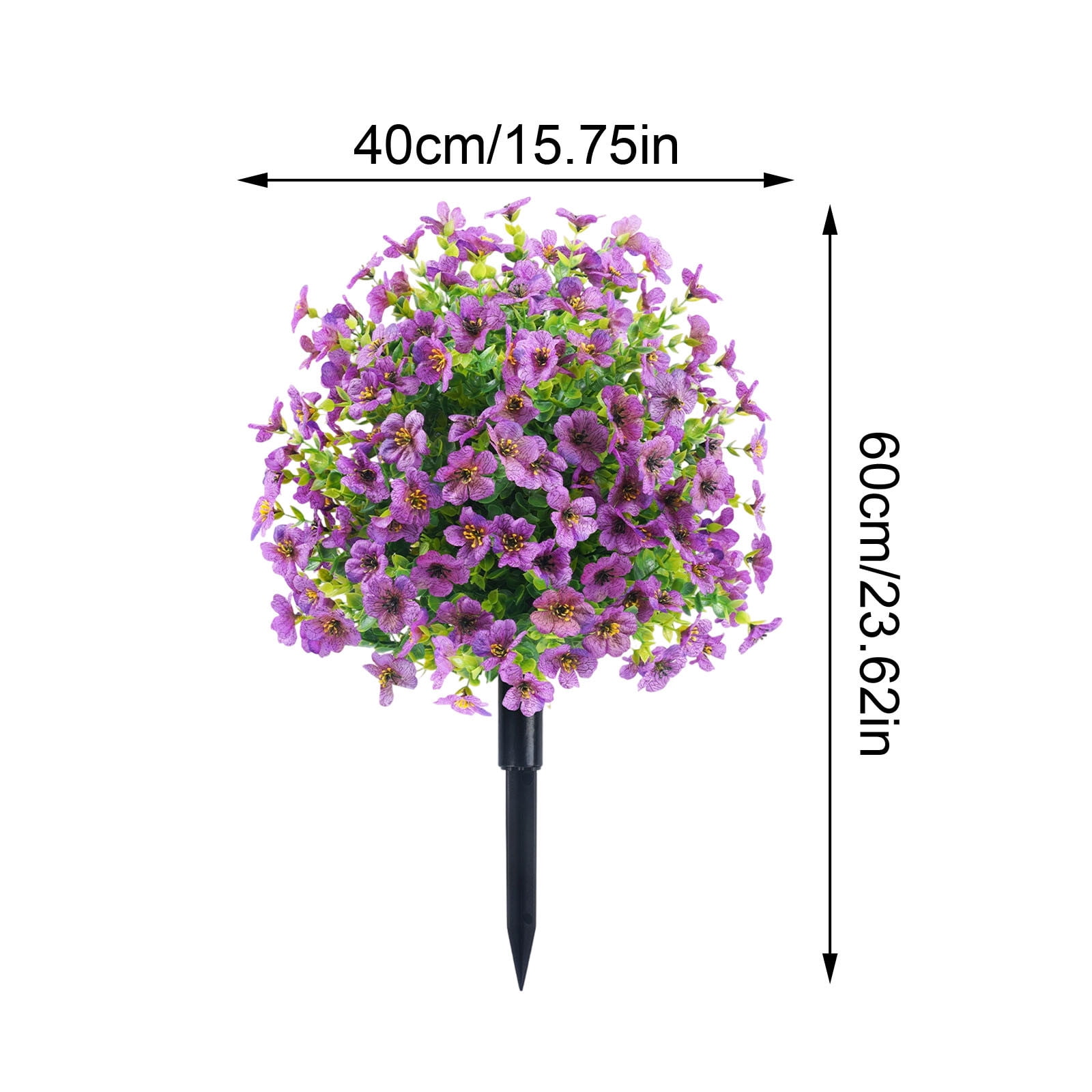 Twfbrm Artificial Flowers with Ground Spikes for Outdoor , UV Resistant Faux Greenery Shrubs, Realistic Artificial Plant Bushes for Spring Outdoor Porch Garden, Yard, Front Porch, Patio Decor