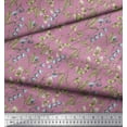 thumbnail image 3 of Soimoi Purple Moss Georgette Fabric Bell Flower & Clover Leaves Print Fabric by Yard 42 Inch Wide, 3 of 3