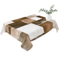 thumbnail image 2 of Brown Geometric Table Cloth Waterproof Tablecloths, Vintage Oil Painting Contemporary Tablecloth Dining Table Cover for Kitchen Party Tabletop Outdoor, Rectangle Tablecloth 60x84 Inch, 2 of 9