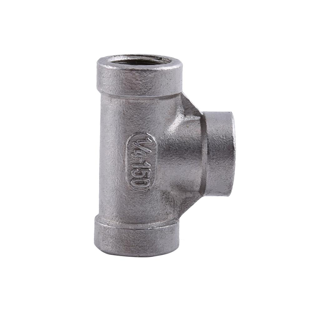 1/2" 1/4" Tee 3 way 304 Stainless Female Threaded Pipe Fitting Joint NPT 150 PSI 