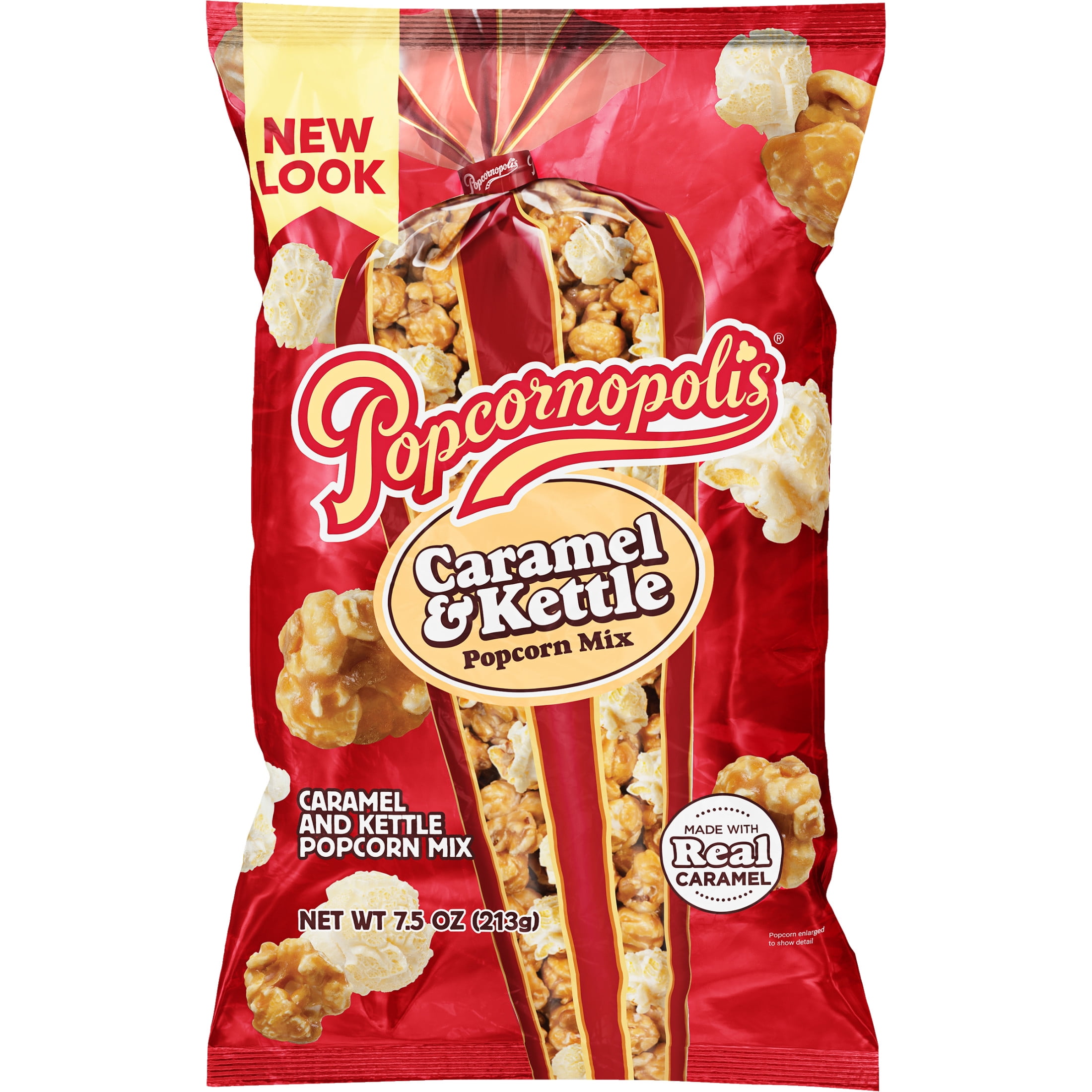 (2 pack) Popcornopolis Caramel & Kettle Mix 7.5 oz Bag, Caramel & Kettle Mix Popcorn