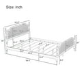 thumbnail image 6 of Euroco Rattan Queen Size Platform Bed for Living Room for Adults, Antique White, 6 of 8