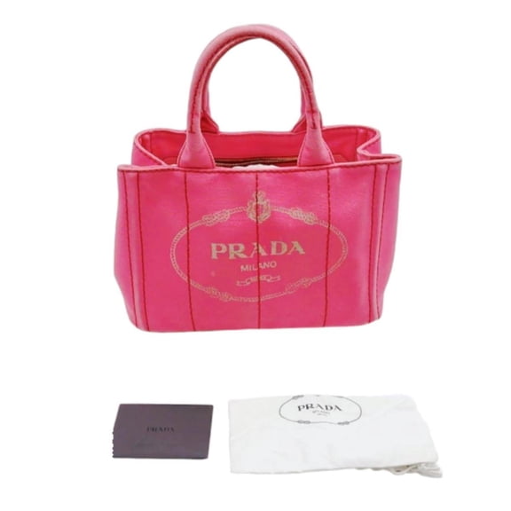 Pre-Owned Prada Canapa Mini Tote Canvas Bag, 1BG439, Pink (Good)