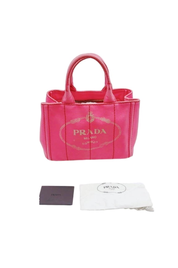 Pre-Owned Prada Canapa Mini Tote Canvas Bag, 1BG439, Pink (Good)