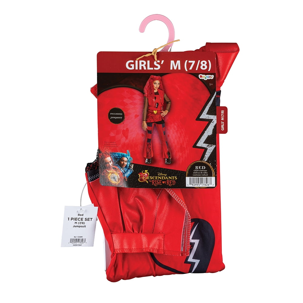Disney Descendants Red Halloween Costume for Children, Girls Size M (7/8), by Disguise