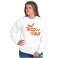 thumbnail image 4 of Happy Halloween Trick or Treat Bats Unisex Plus Fleece Graphic Sweatshirt Brisco Brands 5X, 4 of 5