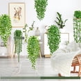 thumbnail image 2 of Artificial Hanging Plants for Shelf, 4 Pack Fake Potted Greenery Faux Eucalyptus Vine, Mandala Vine, String of Pearls,Pea pod Leaves in Pot for Office Living Room Bathroom Indoor Outdoor Décor, 2 of 6