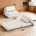 thumbnail image 2 of 3 in 1 Folding Sofa Bed, Convertible Corduroy Sleeper Chair Floor Couch, Lounger Bed filled with Shredded Foam for Living Room. Beige, 2 of 8