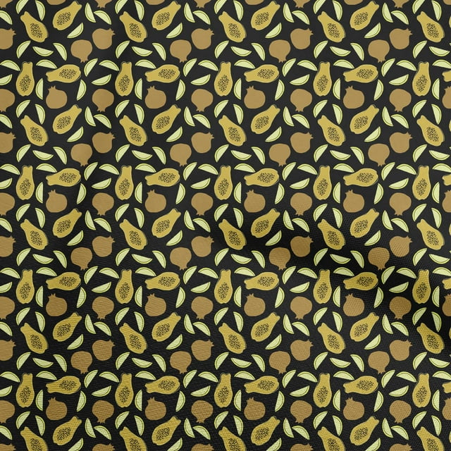 oneOone Polyester Spandex Olive Green Fabric Fruits Sewing Craft Projects Fabric Prints By Yard 56 Inch Wide