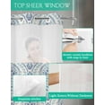 thumbnail image 4 of No Hook Shower Curtain with Snap in Liner, Baroque Style Turquoise Leaves Floral Blooms Botanical Pattern Shower Curtains for Bathroom, Washable Inner Liner with Mesh Top Window, 36"x78", 4 of 6
