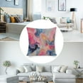 thumbnail image 5 of Decor Pillows Chic Floral Blue Pink Gold Rainbow Marble Pillowcases 18"x18" Romantic Marble Gradient Rose Gold Pink Linen Pillow Cover Gifts for Home Decor, 5 of 7