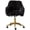 Gold, variant on Westice Faux Fur Home Office Desk Chair, Fluffy Vanity Makeup Chairs with Wheels for Women, White