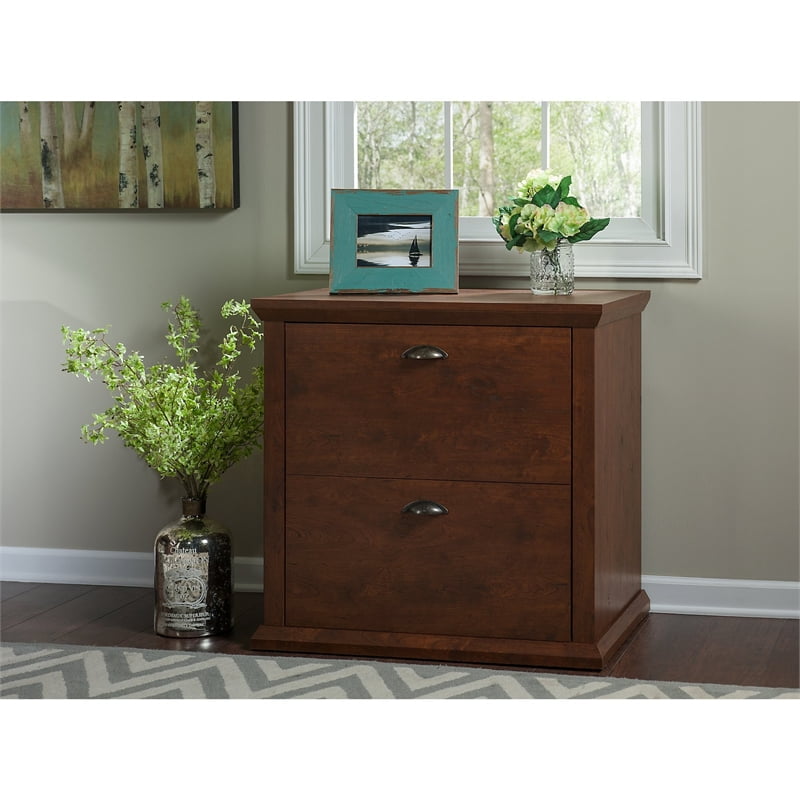 Bush Furniture Yorktown Lateral File Cabinet In Antique Cherry Walmart Canada