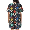 thumbnail image 3 of Lsque Bowling Ball Women's Short-Sleeved Pajama Set - 2 Piece Soft and Lightweight Sleepwear Set-3X-Large, 3 of 9