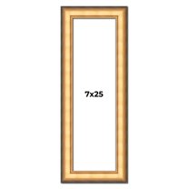 7x25 Frame Gold Plein Aire Solid Wood Picture Frame Width 2 Inches | Interior Frame Depth 0.5