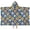 Sunflower and Daisy Blue Pattern, variant on Sunflower and Cow White Pattern Hooded Bath Towel Wrap for Teens Ages 3 To 12, Soft Lightweight Quick Dry Microfiber Bath Beach Pool, 60"x35"