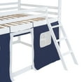 thumbnail image 5 of Bellemave House Bunk Bed with Tent, Wood Full Over Full Bunk Beds with Windows and Sills, Curtains Bunk Beds for Teen (Blue+White), 5 of 9