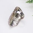 thumbnail image 3 of Funie Stone Rings Bohemian Style Adjustable Green Stone Carved Flower Oval Opening Ring for Party, 3 of 8
