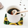 thumbnail image 5 of Naloa Sunflower 1 Coasters for Set of 4 - PU Leather Coasters, Coasters for Table Cup Tea Coffee Beer, Decorative for Kitchen Homedecor (Round), 5 of 6