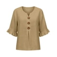 thumbnail image 4 of Womens Summer Short Sleeve Shirts Casual Vacation Tops Lightweight Blouses Trendy 2026, 4 of 6