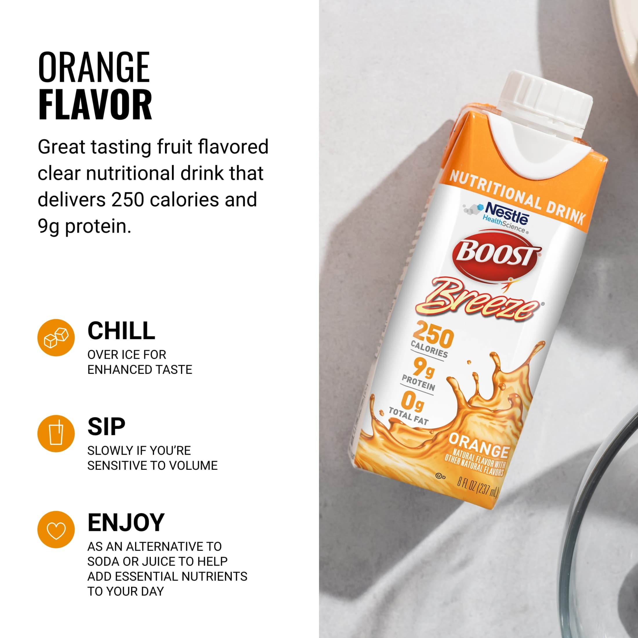 Boost Breeze High Protein, High Calorie Orange Nutritional Drink